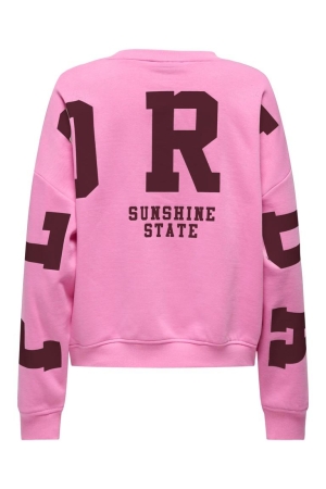 Only Only onlsweat l/s back/sleeve print swt noos 15356793 Sweater 5213462 fuchsia pink florida print