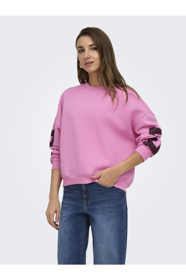 Only ONLSWEAT L/S BACK/SLEEVE PRINT SWT NOOS 15356793 5213462 Fuchsia Pink FLORIDA PRINT