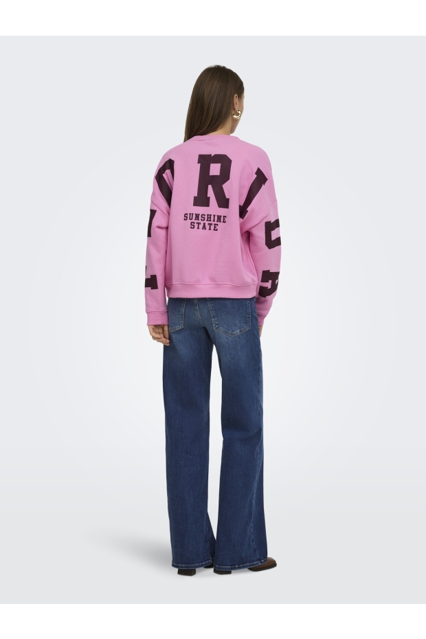 Only ONLSWEAT L/S BACK/SLEEVE PRINT SWT NOOS 15356793 5213462 Fuchsia Pink FLORIDA PRINT