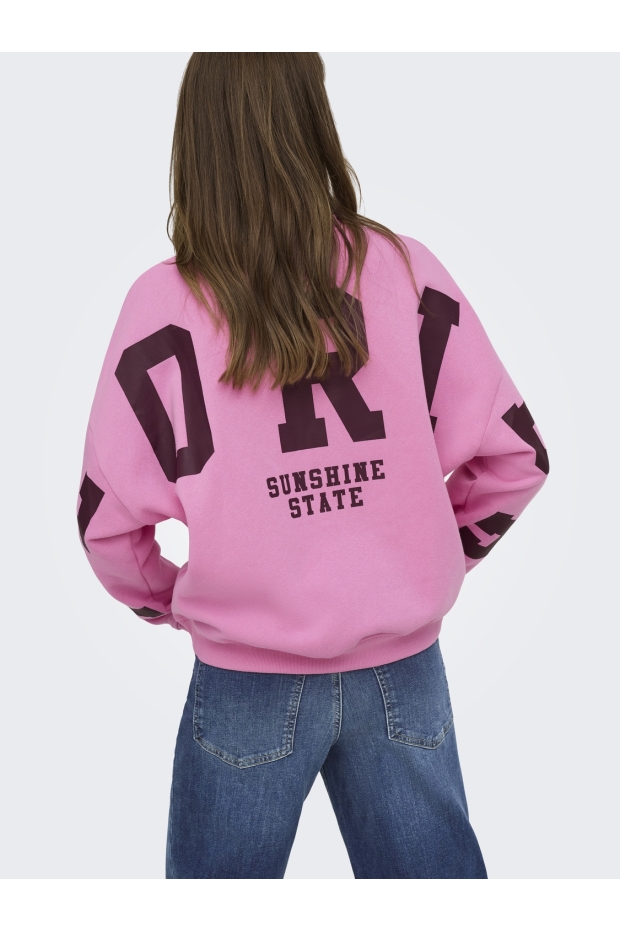 Only ONLSWEAT L/S BACK/SLEEVE PRINT SWT NOOS 15356793 5213462 Fuchsia Pink FLORIDA PRINT