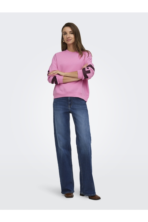 Only ONLSWEAT L/S BACK/SLEEVE PRINT SWT NOOS 15356793 5213462 Fuchsia Pink FLORIDA PRINT