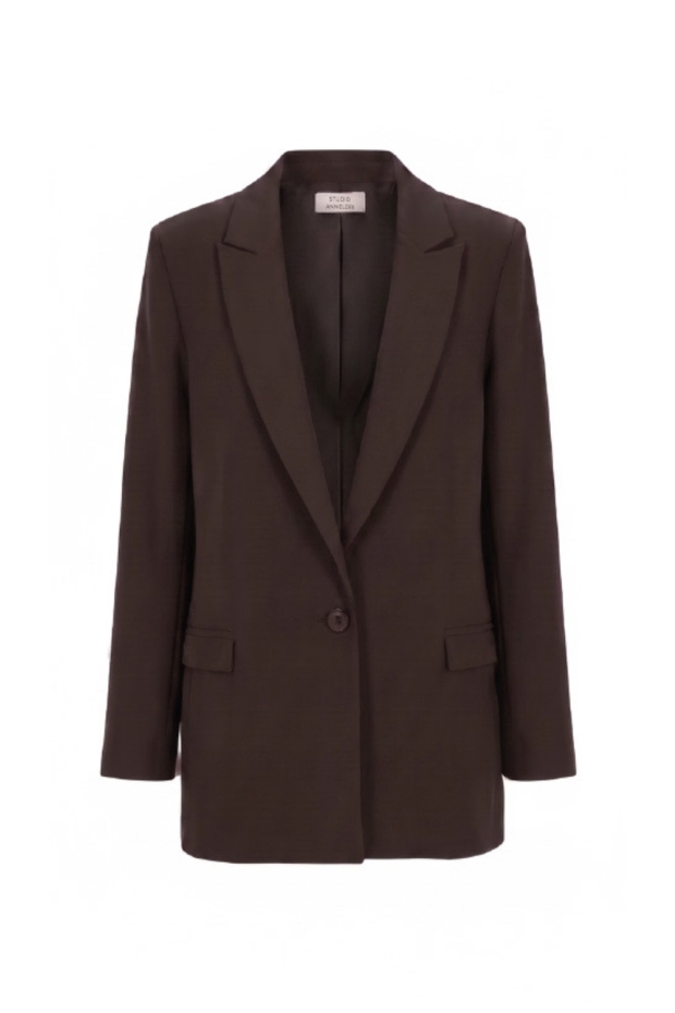 Studio Anneloes Sanny bonded blazer 14709 8700 espresso