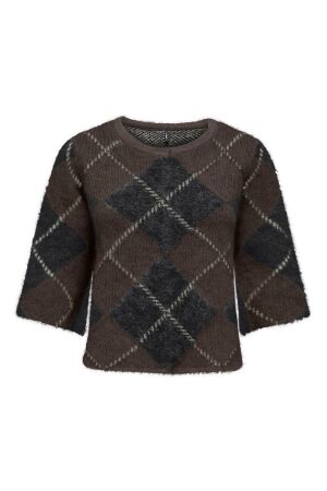 Only Only onlnoeme ss pattern o-neck knt Trui coffee bean