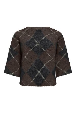 Only Only onlnoeme ss pattern o-neck knt Trui coffee bean