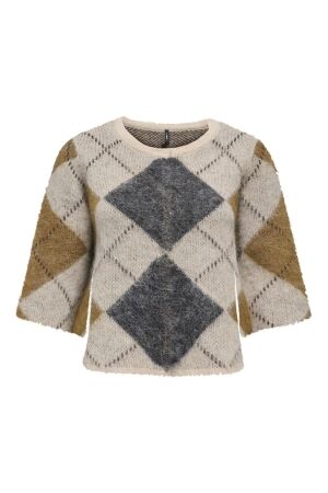 Only Only onlnoeme ss pattern o-neck knt Trui oatmeal