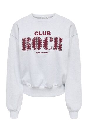 Only Only onlolise l/s print ub swt Sweater light grey melange