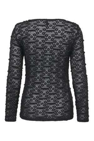 Only Only onlpita l/s lace top cs jrs T-shirt Lange mouw black