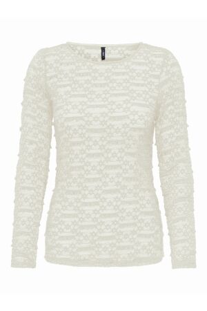 Only Only onlpita l/s lace top cs jrs T-shirt Lange mouw cloud dancer