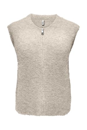 Only Only onlbouble sl o-neck zip vest knt Vest peyote mel/silver zip