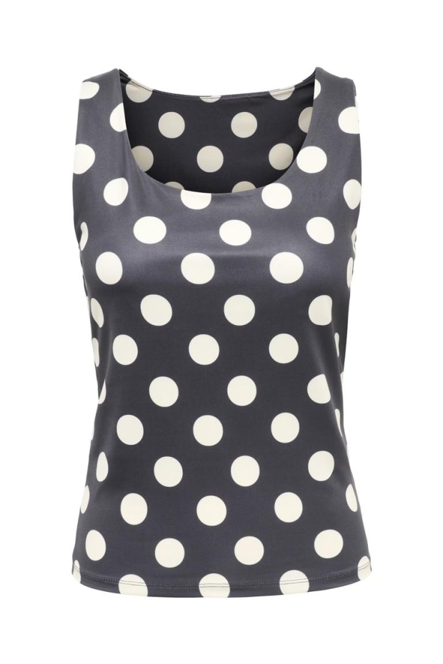 Only ONLLONE AOP 2-WAY S/L TOP JRS Chocolate Torte CLOUD CREAM DOTS