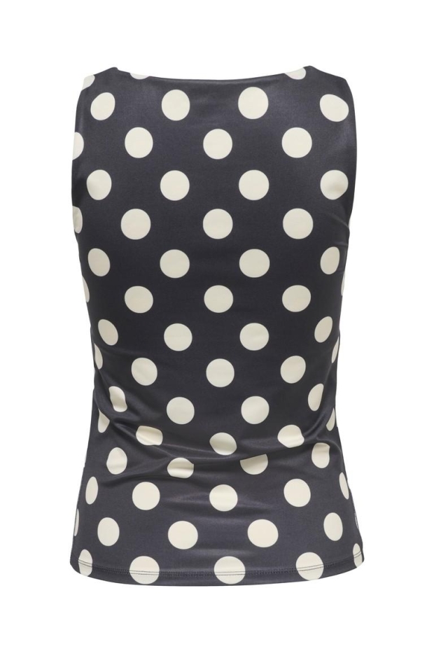 Only ONLLONE AOP 2-WAY S/L TOP JRS Chocolate Torte CLOUD CREAM DOTS