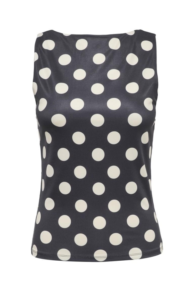 Only ONLLONE AOP 2-WAY S/L TOP JRS Chocolate Torte CLOUD CREAM DOTS