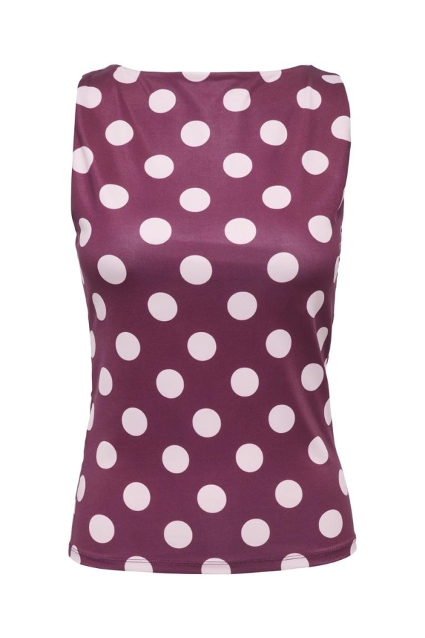Only ONLLONE AOP 2-WAY S/L TOP JRS Fig PARFAIT PINK DOTS