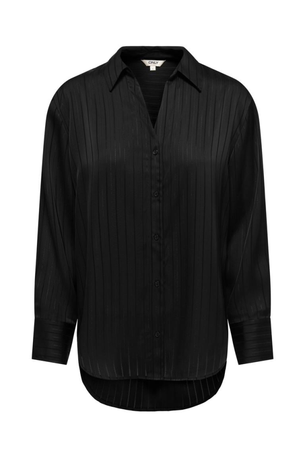 Only ONLLYRIA LS STRIPE SHIRT WVN Black
