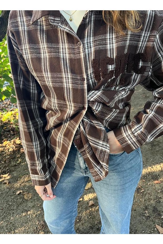 Perla Nera Blouse backprint Bruin