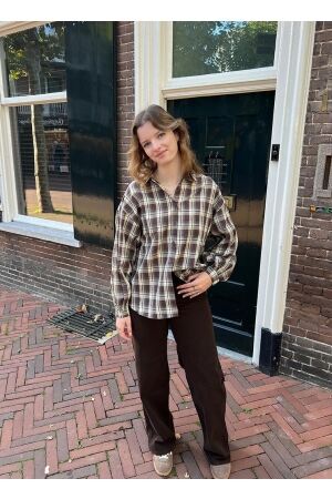Perla Nera Perla Nera blouse backprint Blouse groen