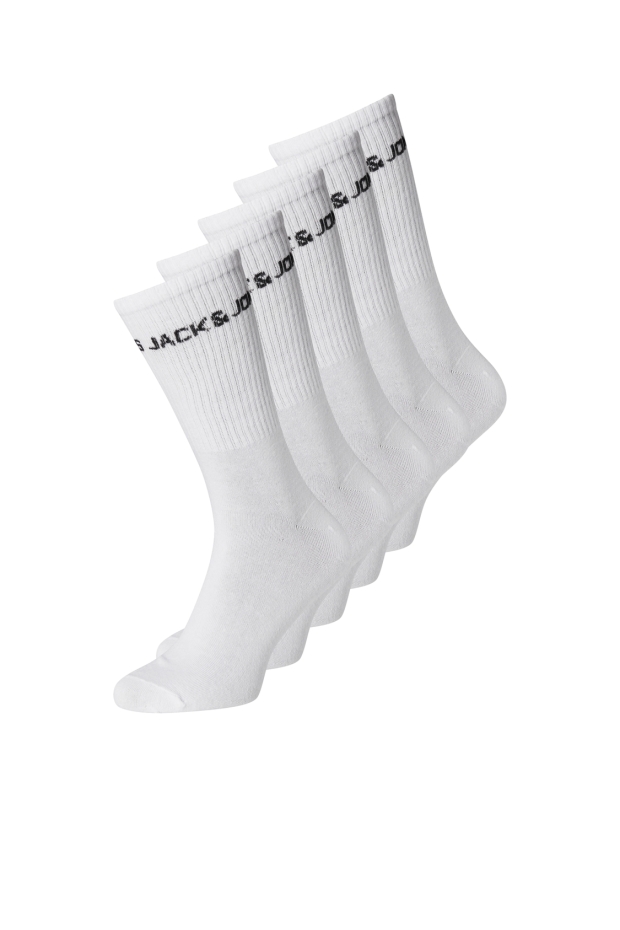 Jack & Jones JACBASIC LOGO TENNIS SOCK 5 PACK NOOS 12179475 Wit
