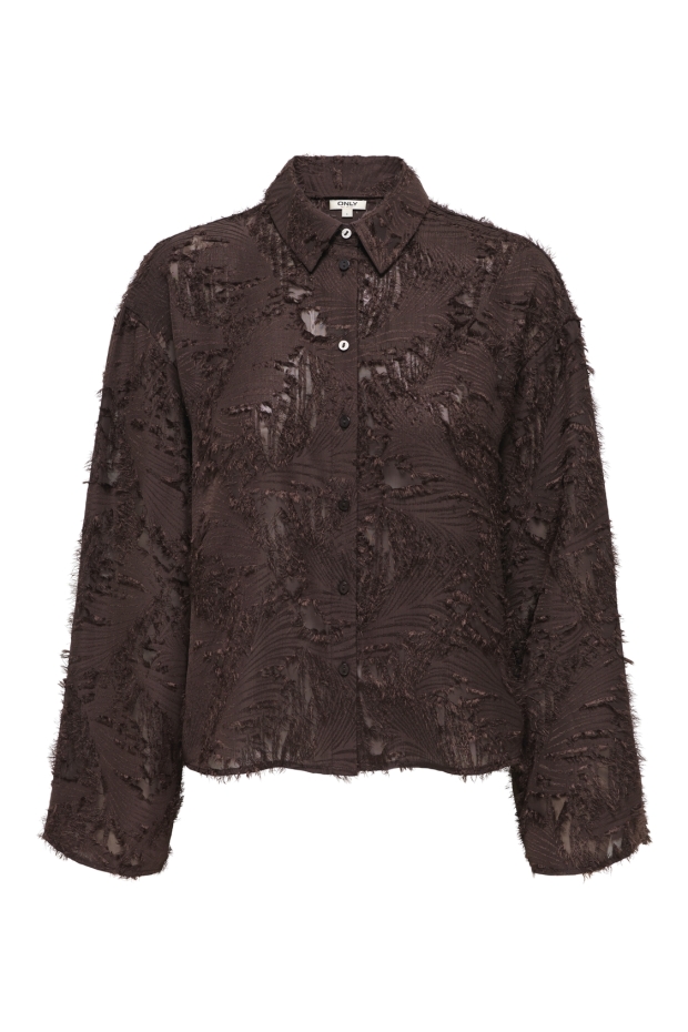 Only ONLMOVIDA L/S JAQUARD SHIRT WVN 15383679 Coffee Bean