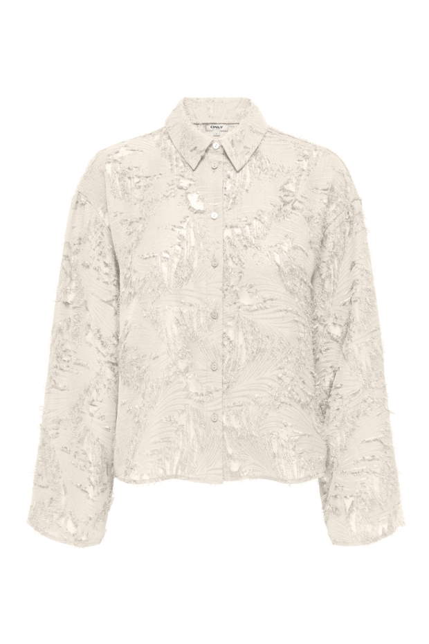 Only ONLMOVIDA L/S JAQUARD SHIRT WVN 15383679 Egret