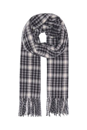 Only Only onlmaja check fringe scarf cc acc 15376286 Sjaals black whitecap gray/magnet