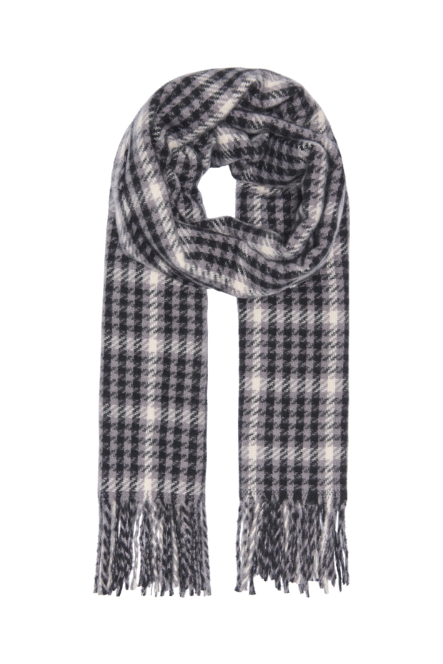 Only ONLMAJA CHECK FRINGE SCARF CC ACC 15376286 Black WHITECAP GRAY/MAGNET