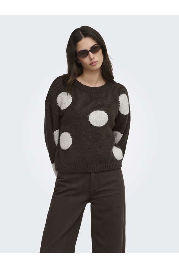 Only ONLBOOTLE LS FLOWER O-NECK KNT 15361111 ONLBOOTLE LS FLOWER O-NECK KNT