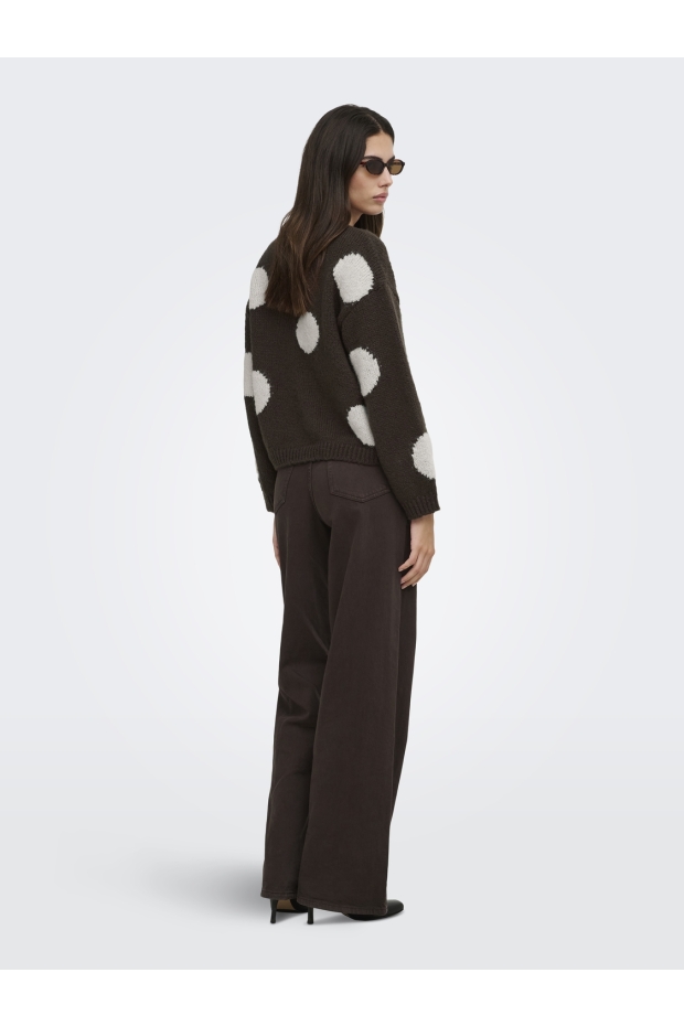 Only ONLBOOTLE LS FLOWER O-NECK KNT 15361111 ONLBOOTLE LS FLOWER O-NECK KNT