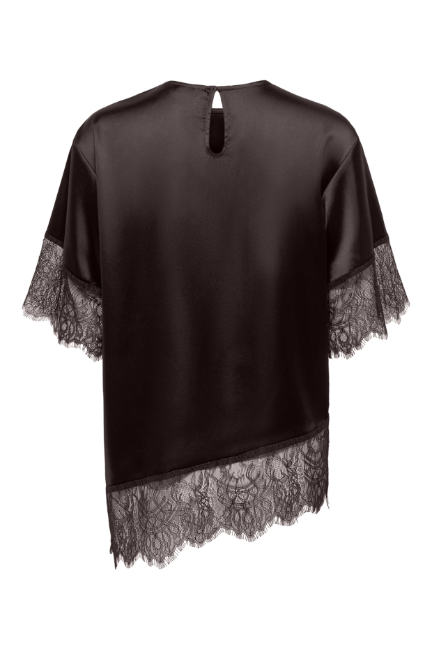 Only ONLINDONA 2/4 SATIN LACE TOP WVN 15380711 Chocolate Torte