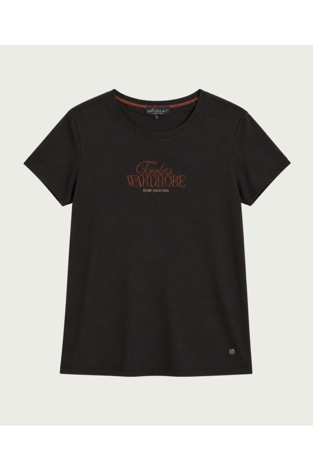 Elvira Casuals T-shirt Timeless E5 26-001 833 Dark Walnut