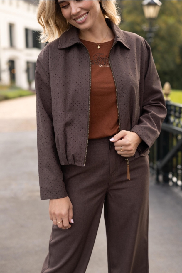 Elvira Casuals Jacket Kim E5 26-003 772 Walnut Dots