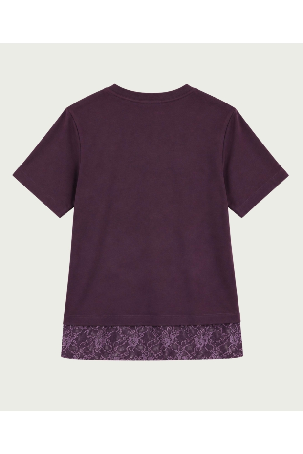 Elvira Casuals T-Shirt Lacy E5 26-033 1084 Dark Grape
