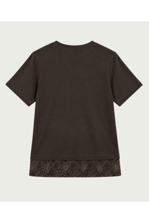 Elvira Casuals Elvira Casuals t-shirt lacy e5 26-033 T-shirt Korte mouw dark walnut