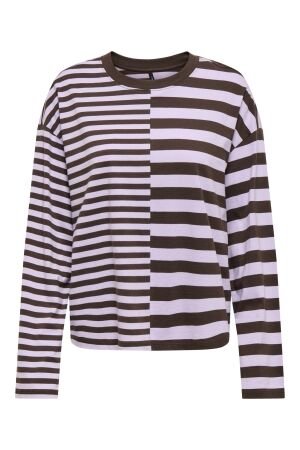 Only Only onlane l/s top cs jrs 15399967 T-shirt Lange mouw orchid bloom coffee bean neckline coffee bean