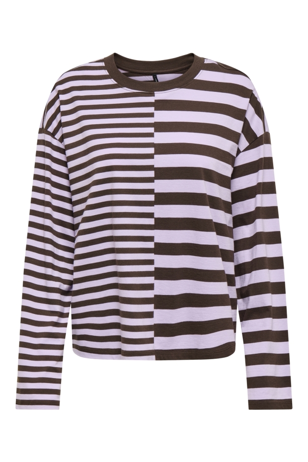 Only ONLANE L/S TOP CS JRS 15399967 Orchid Bloom Coffee bean neckline coffee bean