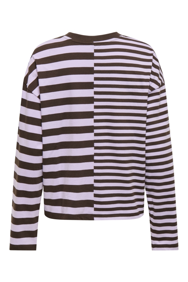 Only ONLANE L/S TOP CS JRS 15399967 Orchid Bloom Coffee bean neckline coffee bean