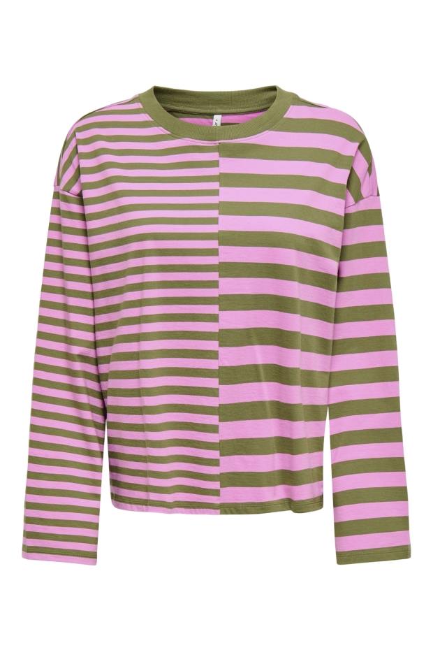 Only ONLANE L/S TOP CS JRS 15399967 Sphagnum Cyclamen neckline spagnum
