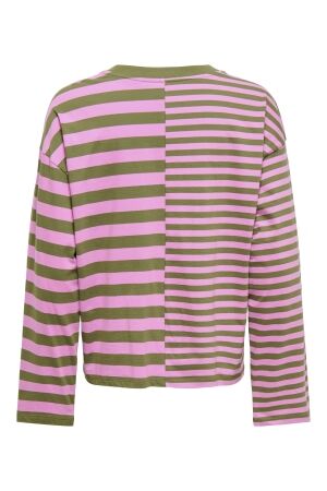 Only Only onlane l/s top cs jrs 15399967 T-shirt Lange mouw sphagnum cyclamen neckline spagnum
