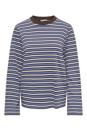 Only Only onlleia stripe l/s top jrs noos T-shirt Lange mouw cloud dancer