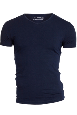 Garage Garage bodyfit t-shirt v-neck Basic T-shirts navy