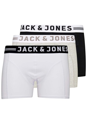 Jack & Jones Jack & Jones sense trunks 3-pack noos 12081832 Boxershorts light grey black & white 12081832
