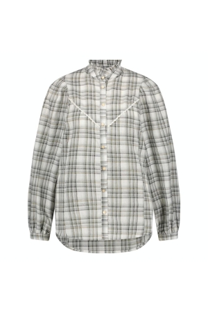 Nukus Nukus merie blouse plaid Blouse 99 white/grey