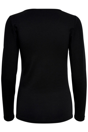 Only Only 15204712 onllive love l/s o-neck top T-shirt Lange mouw black 15204712