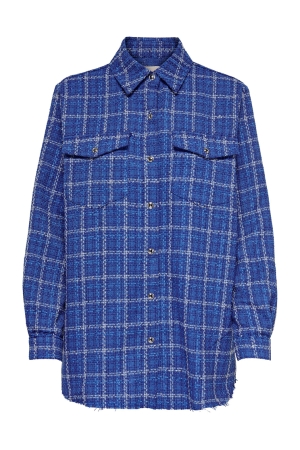 Only Only onlleoma l/s boucle shacket pnt Jackets victoria blue black & silver lurex