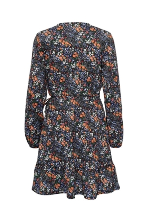 Only Only onlova l/s wrap dress jrs Jurk black new little blo