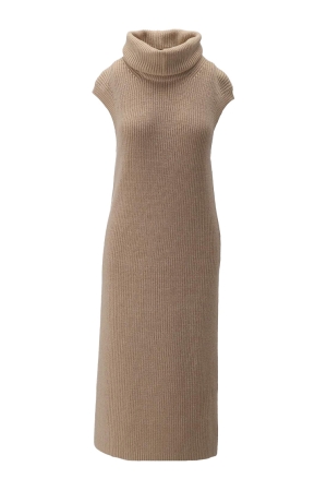 K-Design K-Design v812 gebreide jurk beige
