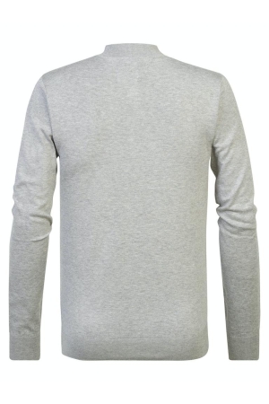 Petrol Petrol m-3020-kwc258 knitwear collar basic Trui 9038 light grey melee
