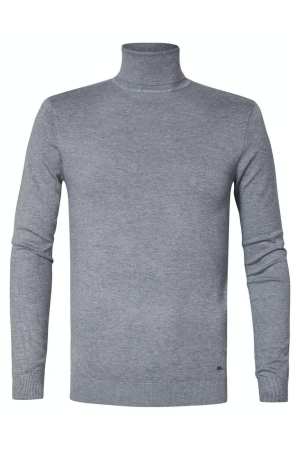 Petrol Petrol m-noos-kwc001 knitwear collar basic Trui 9046 light slate melee