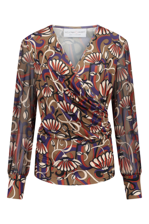 Helena Hart Helena Hart 7458jen - overslag top silky jenna T-shirt Lange mouw paars