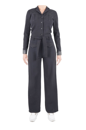 ZIP73 ZIP73 w22/722/09 jumpsuit jeans Jumpsuit 01 zwart