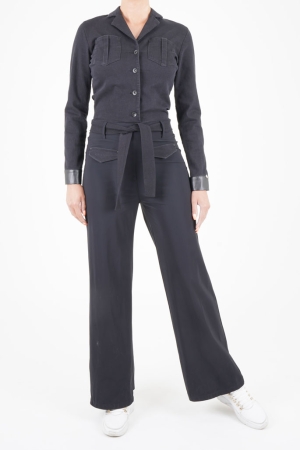 ZIP73 ZIP73 w22/722/09 jumpsuit jeans Jumpsuit 01 zwart